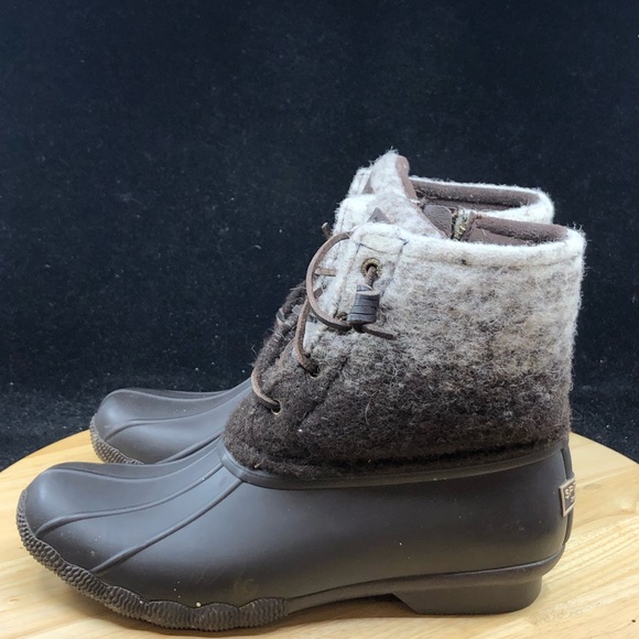 Sperry Womens Duck Boots Saltwater Ombre Rain Boot Wool Size 7 M US - Picture 6 of 10
